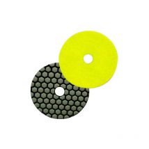 Pad de polissage diamanté auto-agrippant d. 125 mm - Grain 50 - à sec - Utilisation marbre et granit - Couleur jaune clair - Pour meuleuse et