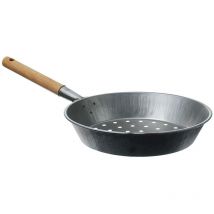 Padella Per Caldarroste Luperury Manicata Ferro/Legno - - Cm 26 - 1 Pz