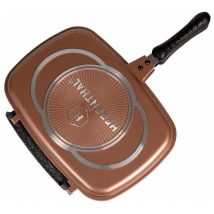 Padella doppia piastra 28 cm antiaderente cottura a gas, ceramica, elettrico