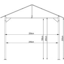 Quick-star - Padiglione da giardino in metallo Bella tenda da festa antica 3x3m Terra / Rotorange ral 2001 con 4 pannelli laterali