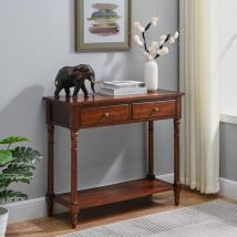 Padma House Konsolentisch Mit Aufbewahrungsschubladen, Beistelltisch Holz, Sofatisch 90×76,5×30cm, Schmaler Konsolentisch Für Flur, Wohnzimmer, 