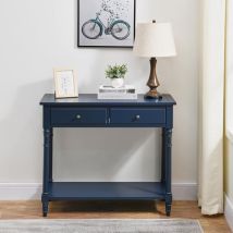 Padma House Konsolentisch Mit Aufbewahrungsschubladen, Beistelltisch Holz, Sofatisch 90×76,5×35cm, Schmaler Konsolentisch Für Flur, Wohnzimmer, 