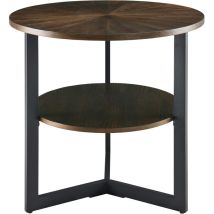 Padma House Massivholz Beistelltisch Rund, Kleiner Tisch, Couchtisch Klein, Wohnzimmertisch, Stauraum Für Wohnzimmer Schlafzimmer, Nachttisch Modern, 