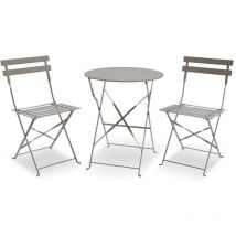 Royalcraft - Padstow Folding Bistro Set - Steel - Champange