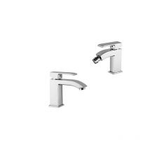 Paffoni - Composizione Level, miscelatori lavabo e bidet in ottone cromo di