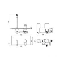 Paffoni - Unterputz-Waschtischbatterie mit Auslauf l. 248 mm Joker Serie JK106NO Messing - Mattschwarz