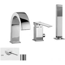 Paffoni - Level - Mitigeur sur le bord de la baignoire, installation de 3 trous, inox LEA040ST