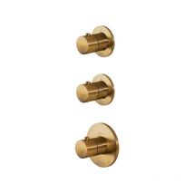 Paffoni - Modular Box - Mitigeur thermostatique encastré, pour 2 sorties, or brossé MDE018HGSP