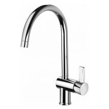 Paffoni - Mitigeur évier avec bec orientable Acier Looking Rock series RO180ST Laiton - Steel looking