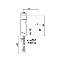 Paffoni - Steel looking washbasin mixer Stick series SK071HST-EWS Laiton - Steel looking