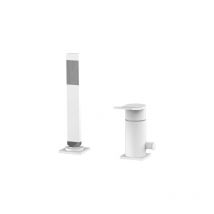 Paffoni série Tilt mitigeur de baignoire sur gorge avec inverseur TI041BO Laiton - Blanc opaque