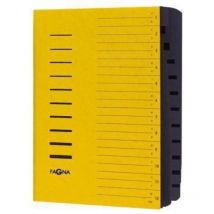 Pagna - Ordnungsmappe din A4 240g/m² Pressspankarton Farbe: gelb Farbe des Fächerblocks: schwarz 12 Fächer