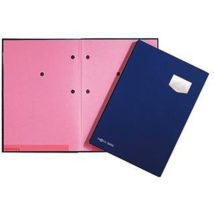 Unterschriftenmappe De Luxe Din A4 Kunststoff Blau Rosa 10 Fächer