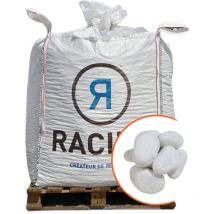 Racine - Paillage minéral Galet marbre blanc Carrare 40-60mm, Big bag 500 kg - F-PAI010