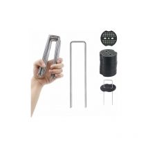 Mowze - Lot de 30 Piquets de Jardin de 15CM avec Agrafes de Paysage et Joints - Parfait pour la Fixation de Tuyau Extérieur de Gazon Artificiel, Clou