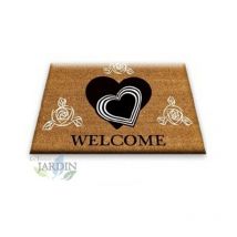 Suinga - Paillasson Exterieur Entree Tapis Entree Interieur Absorbant et Antidérapart 40x60 cm Welcome Hearts