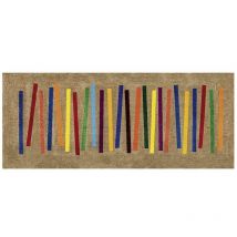 Wash+dry - Paillasson stripes 80x200 multicolore tissé motif géométrique