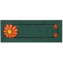 Paillasson Antidérapant Protège-Marches 25x69 Tapis d'entrée Absorbant et Doux Fleur - Vert