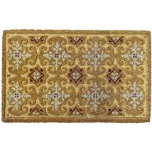 Paillasson coco rectangulaire classique motif losange 45 x 75 cm