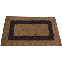 Comercial Candela - Paillasson 100% Fibre Coco Base Antidérapante Frontière Marron 30X55CM