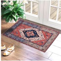 Litzee - Paillasson d'intérieur Tapis de sol intérieur rétro - 60 x 90 cm, tapis de porte d'entrée antidérapant doux et absorbant rapidement, tapis