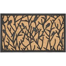 Paillasson en fibres de coco et caoutchouc avec motifs 75 x 45 cm Oiseau