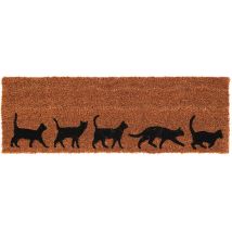 Best For Boots - Paillasson À Imprimé Chats En Fibre De Coco - Marron/noir - L 75,1 X L 25,5 Cm - Livraison Gratuite