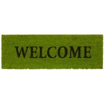 Relaxdays - Paillasson long fibre de coco tapis de sol welcome 75x25 antidérapant vert