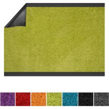 Floordirekt - Tapis de Porte sur mesure Use&Wash Vert citron 120 x 500 cm