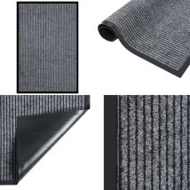 Paillasson rayé Gris 80x120 cm - Tapis D'entrée - Paillasson Intérieur - Paillasson Extérieur - Tapis Absorbant - Tapis Grattoir - Home & Living