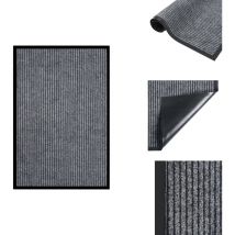 Vidaxl - Paillasson rayé Gris 80x120 cm - Tapis D'entrée - Paillasson Intérieur - Paillasson Extérieur - Tapis Absorbant - Tapis Grattoir