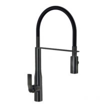 Paini France - paini Mitigeur cuisine Addict Bec haut noir mat brosse douchette extractible