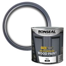 Ronseal - 38795 10 Year Weatherproof Wood Paint White Satin 2.5 Litre Rsl38795