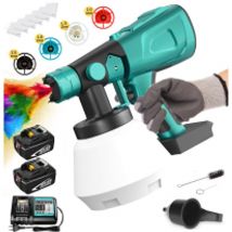 Pedony - Paint Guns, 1L Electric Hand Held Paint Sprayer Electric Paint Gun Wall Painter Painter with 4 Filter, 2x5.5A Battery 1xDC18RC Charger,