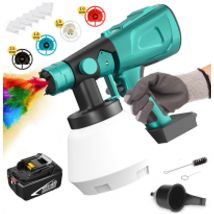 Pedony - Paint Guns, 1L Electric Paint Sprayer Handheld Electric Paint Gun Wall Painter Painter with 4 Filter, 1x5.5A Battery(No Charger),Compatible