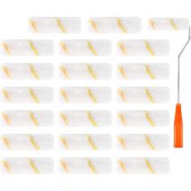 Rosier - Paint Rollers, 20 Pcs Mini Foam Roller Are Used For Architectural Decoration, Mini Roller Brush And Roller Brush Holder Are Suitable For