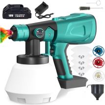 Pedony - Paint Spray Guns, 1000ml hvlp Paint Spray Gun with 4 Paint Filters, 4 Nozzles, 1x 3.0A Battery + Charger, Compatible with Makita Battery