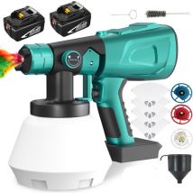 Pedony - Paint Spray Guns, 1000ml hvlp Paint Spray Gun with 4 Paint Filters, 4 Nozzles, 2x5.5A Battery(No Charger), Compatible with Makita Battery