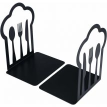 1 paio di fermalibri decorativi in metallo per libri di cucina, forchetta, coltello, cucchiaio, libro di cucina, supporto per libri di cucina, regalo
