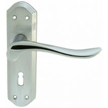 Loops - pair Curved Lever on Sculpted Edge Backplate 180 x 48mm Satin/Polished Chrome