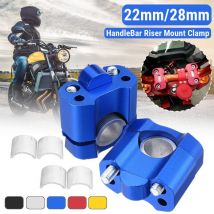 Kingso - Pair Universal HandlebarBar Riser Mount Clamp Adapter 22 & 28mm Dirt Pit Bike atv