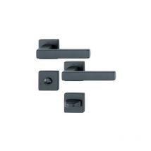 Hoppe - Paire de béquilles sur rosace Toulon 1737/843K/843KS Noir mat - Condamnation - 11637651