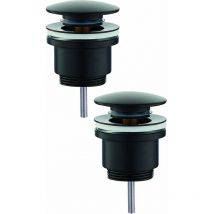 Piralla - Paire de bonde de vidange noir mat, version clic-clac kitpcunr