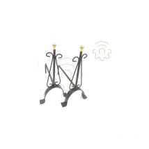 Paire de chenets torsadA s pour cheminA e en fer forgA accessoires 2 piA ces