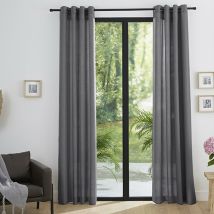 Paire de Doubles Rideaux à Oeillets effet lin 140 x 260 cm Moonlight deco
