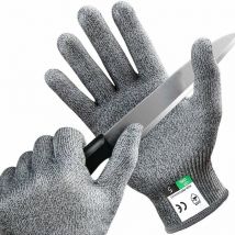 Paire de Gants Anti-Coupures Taille-M Gant Cuisine avec Protection de Niveau 5, Norme en 388 - Meilleure Protection Contre Les Coupures du Quotidien