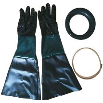 Vurahome - Paire De Gants Sablagepour Sableuse 1 Paire De Gants + Une Paire D'Anneaux De Gants + Cerceau
