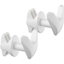 Paire de Handy Vip Tubes Ronds - Patères, Se fixe directement sur le radiateur sèche-serviettes - Blanc