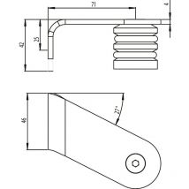 Duval - Paire de pattes de fixation déportées 40 mm inox 316 satiné 22-0720-2110