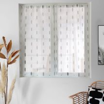 Decostars - Paire De Petits Vitrages Jacquard Motif Ovale Noir 60x90 Cm